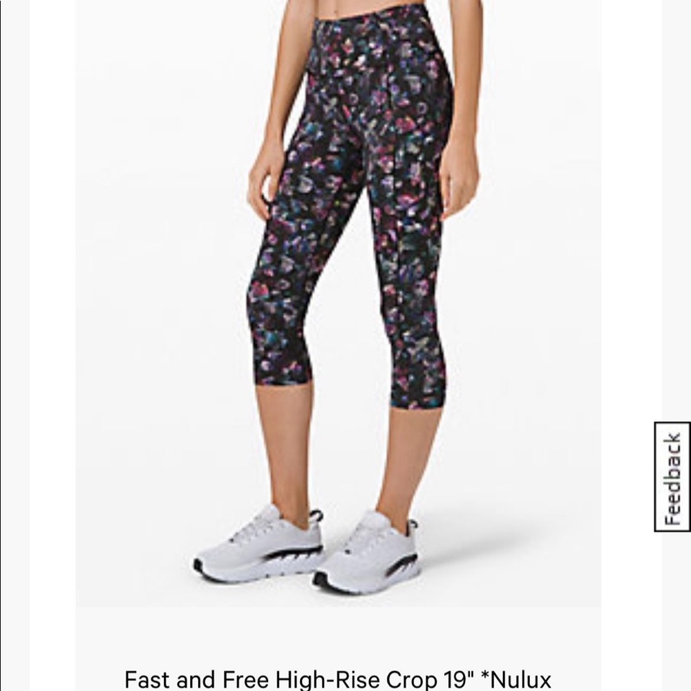 Lululemon Fast and Free High-Rise Crop 19"  Nulux  size 2
